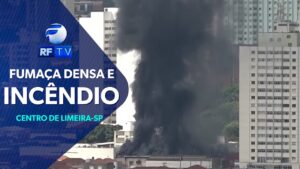 Incêndio em loja de roupas mobiliza bombeiros ao Centro de Limeira.