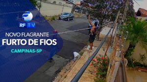 Dupla sobe em lixeira pra furtar fios em Campinas