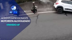 Motorista alcoolizado atropela motociclista na Anhanguera