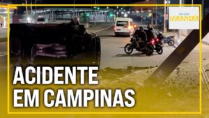 Acidente de trânsito: Motorista derruba poste em avenida de Campinas